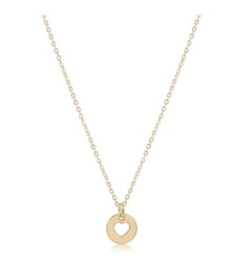 eNewton Love Small Gold Disc 16" Necklace with delicate gold chain and small gold disc charm, ideal for layering 