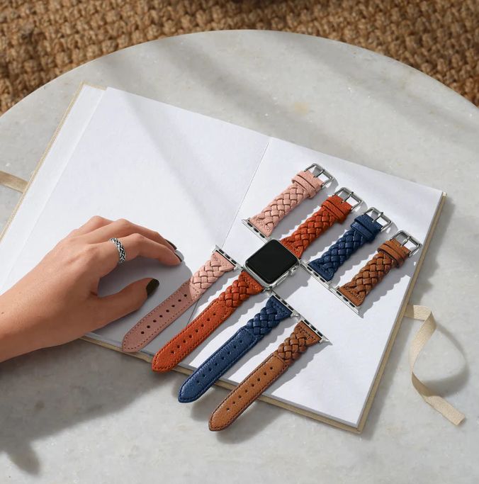 Sutton Braided Leather Apple Watch Bands