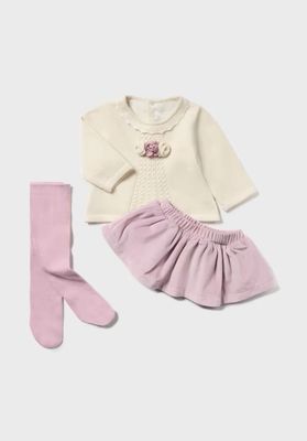 Mauve Skirt Jumper Tight Set