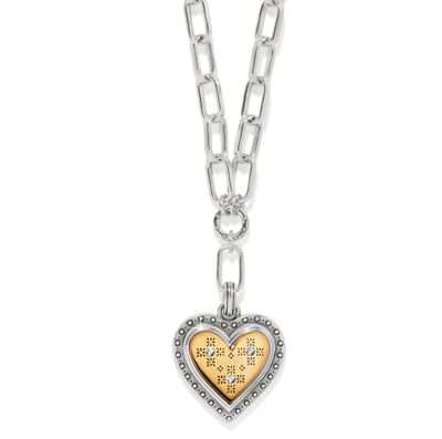 Mosaic Heart Two Tone Necklace