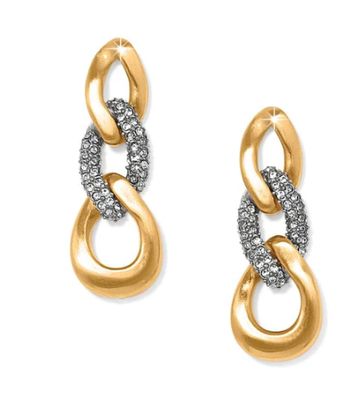 Cleo Pave Link Post Drop Earrings