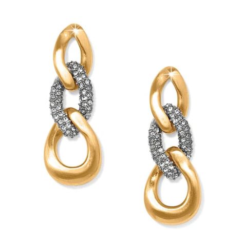 Cleo Pave Link Post Drop Earrings