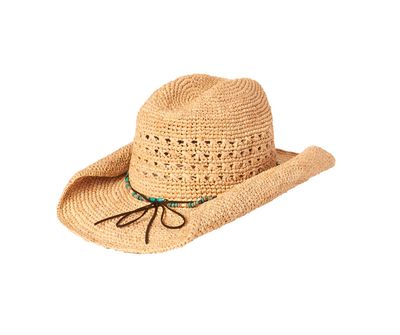 Women's Cowboy Hat Torah Natural Turquoise