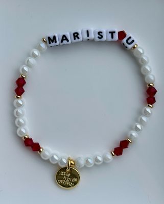 Little Words Project Marist U Bracelet with colorful beads and “Marist U” word, available in Poughkeepsie, NY.