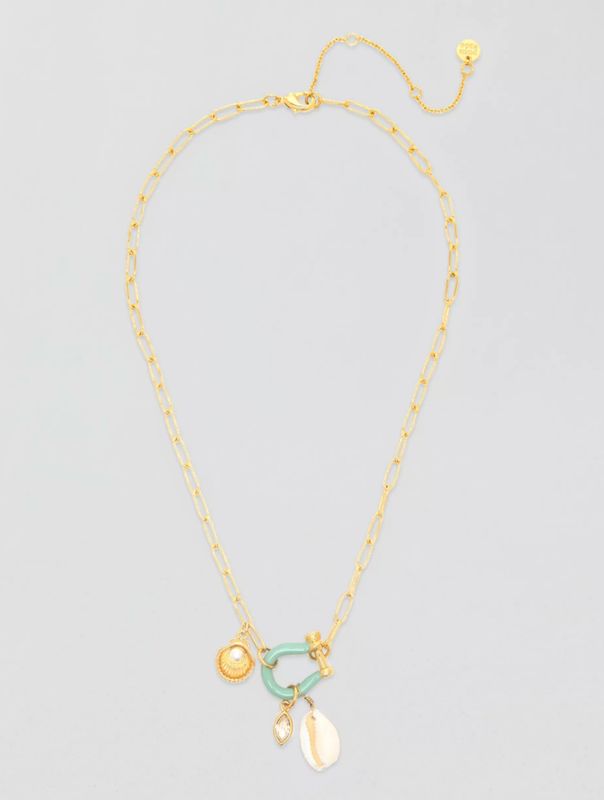 Gold Bonne Chance Cowrie Charm Necklace