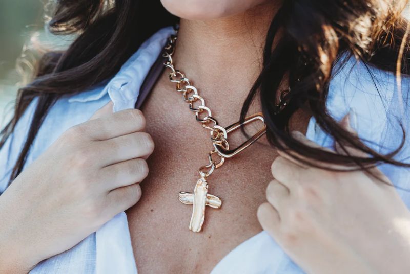 Blessing Chunky Silver Chain with Adjustable Cross