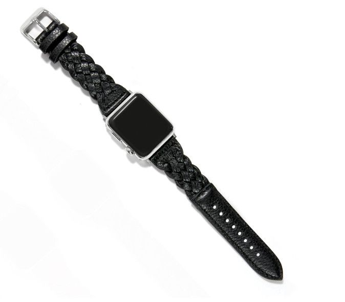 Sutton Braided Leather Apple Watch Bands, Style: W2042A Black