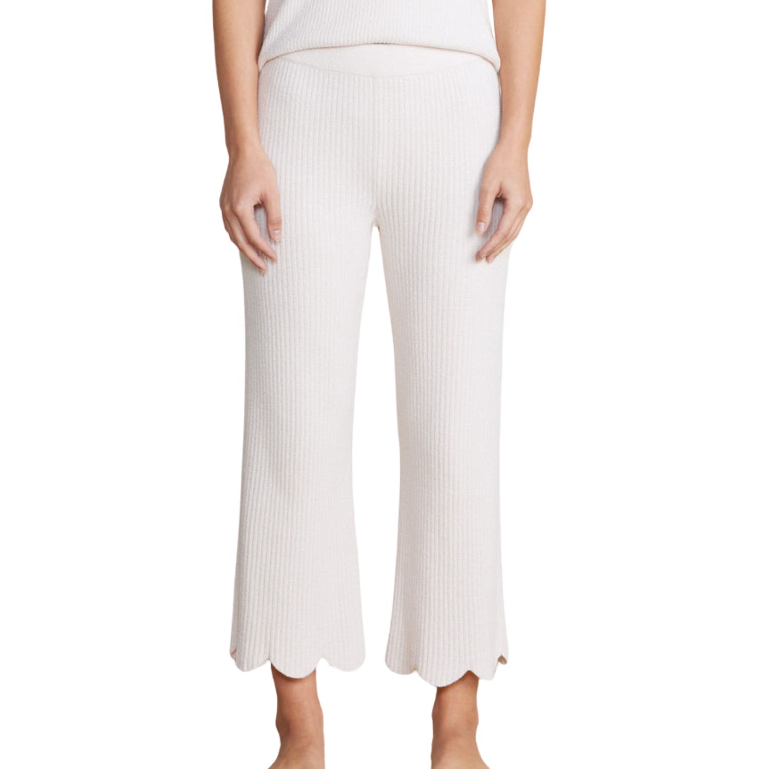 CozyChic Ultra Lite® Scallop Cropped Pant, Color: Sand Sune, Size: Small