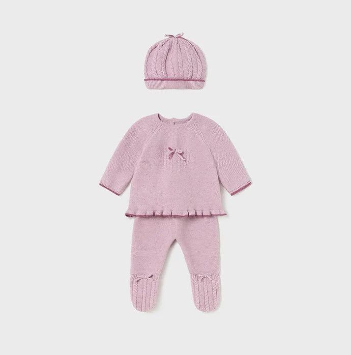 Violet Knit Outfit &amp; Hat, Size: 1-2. 0-3m