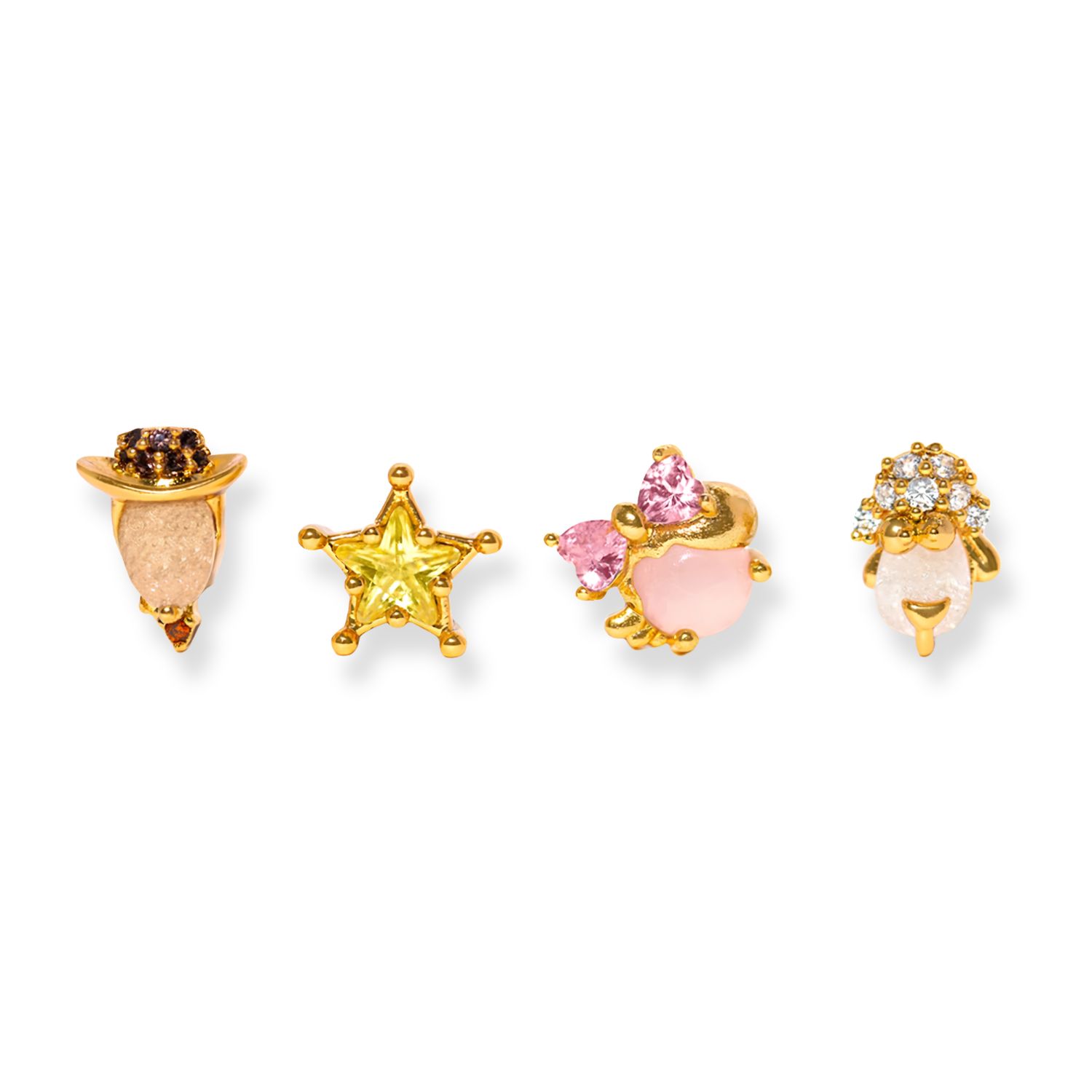 Pixar Toy Story Woody &amp; Bo Peep Earring Set, Color: Gold