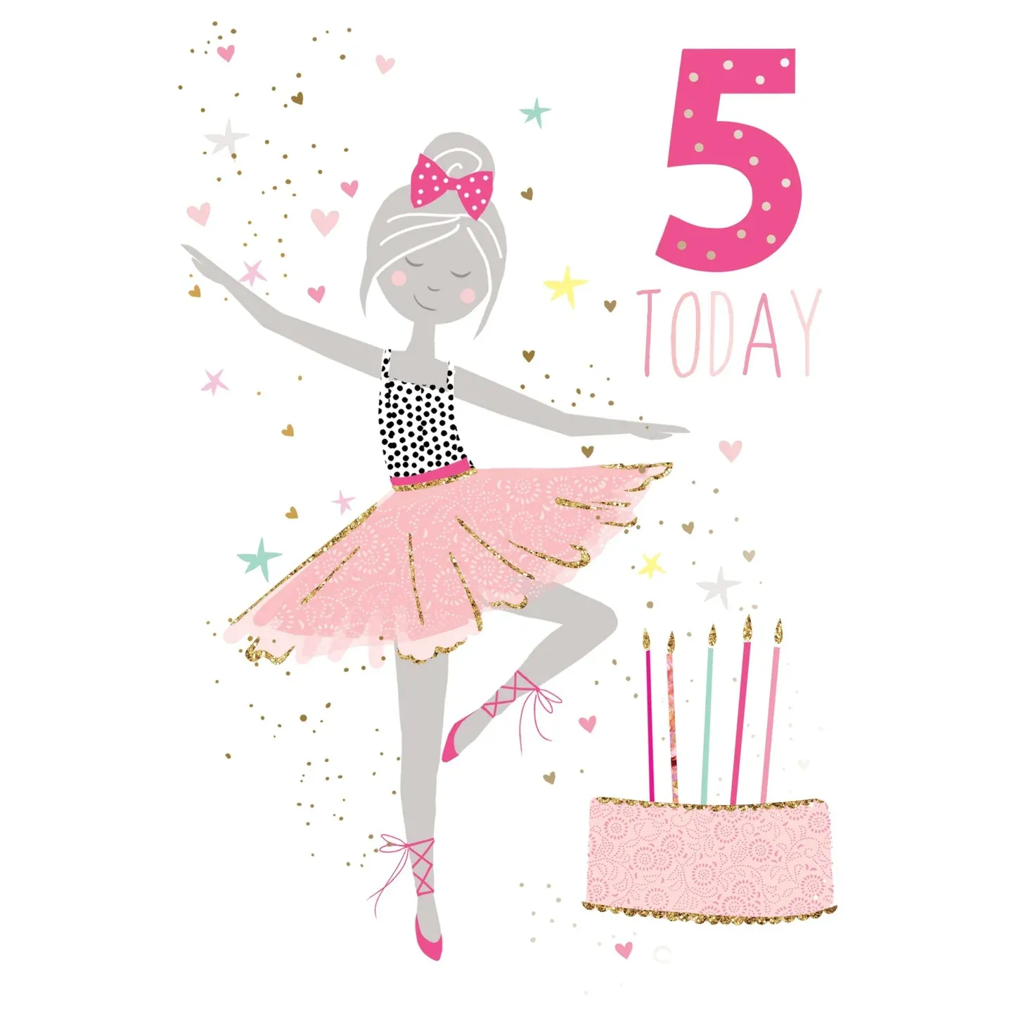 5 Today Ballerina Birthday Card