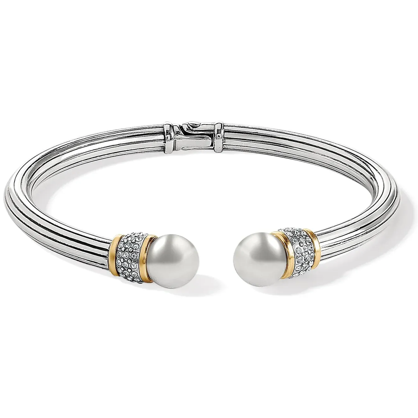 Meridian Open Hinged Bangle Silver-Gold
