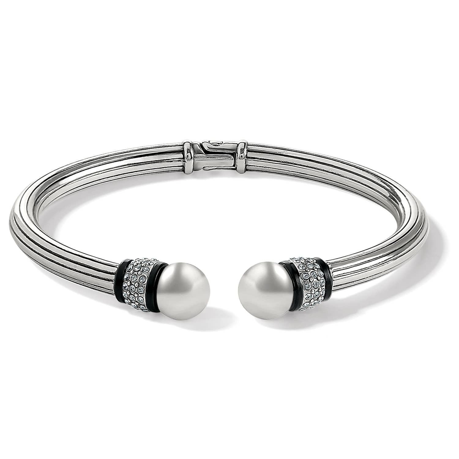 Meridian Open Hinged Bangle Black
