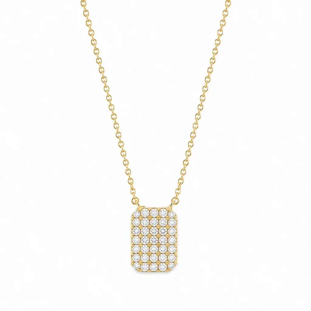 Mini Dog Tag Necklace 14K Gold
