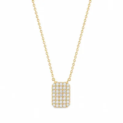 Mini Dog Tag Necklace 14K Gold