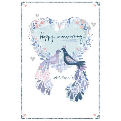 Peacock Couple Anniversary Card
