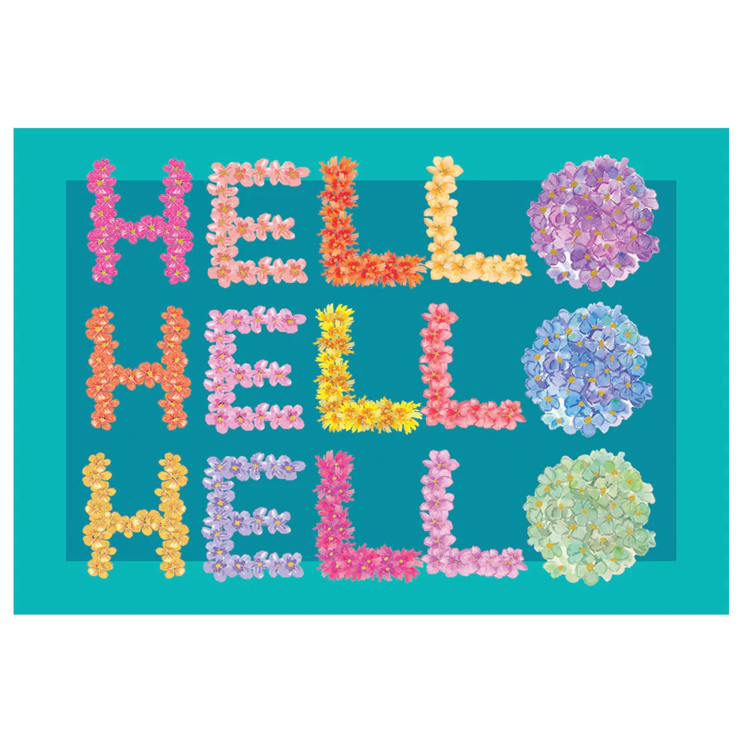Hello Floral Blank Card