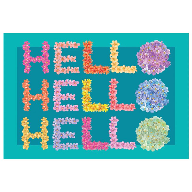 Hello Floral Blank Card