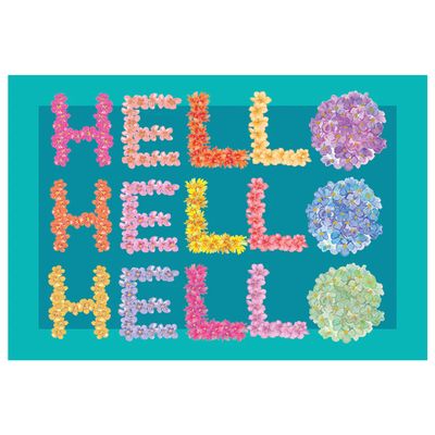 Hello Floral Blank Card