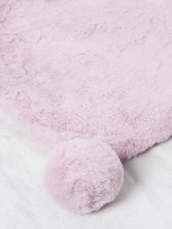 Violet Pom Pom Fur Blanket
