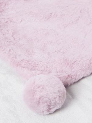 Violet Pom Pom Fur Blanket