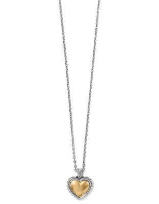 Pretty Tough Bold Heart Two Toned Petite Necklace