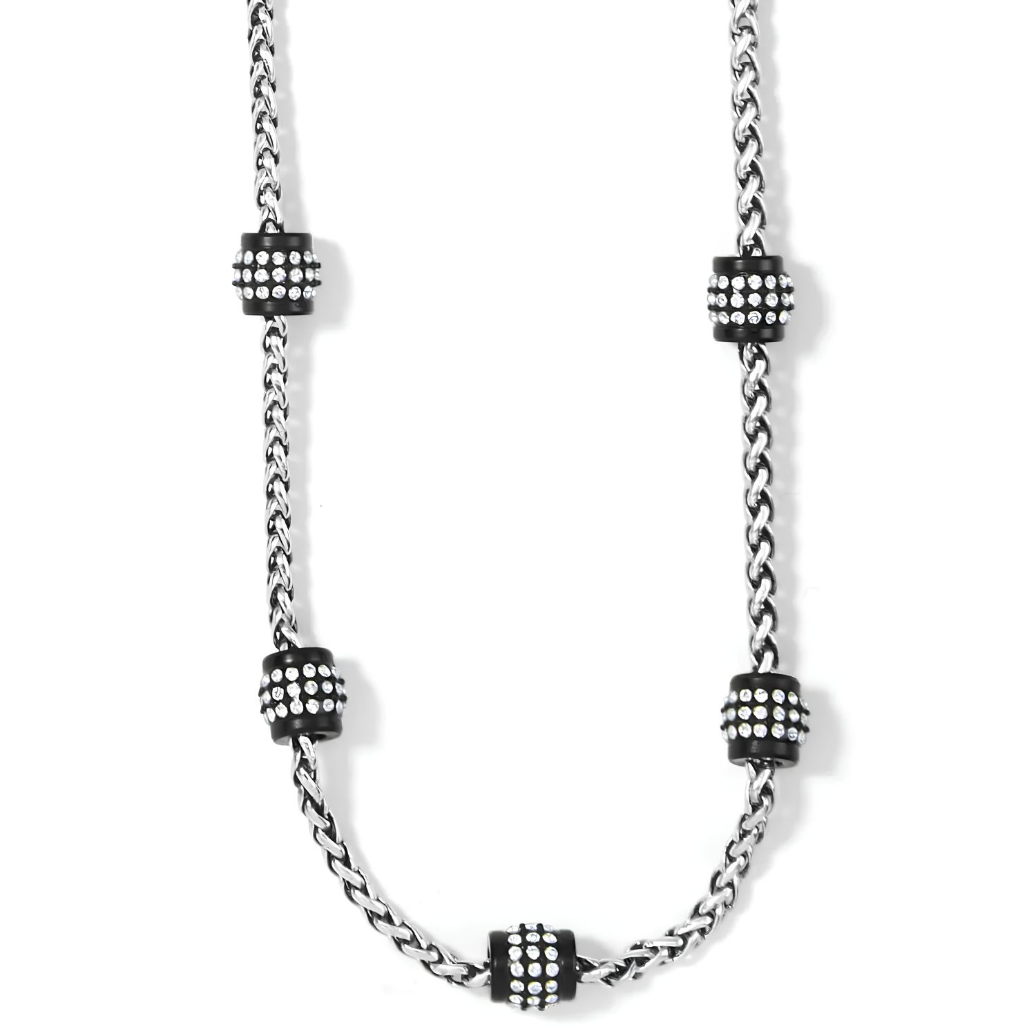 Meridian Petite Short Necklace Silver-Black