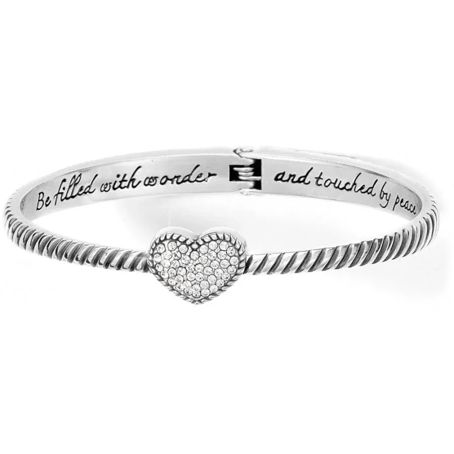 Silver Celestia Heart Hinged Bangle