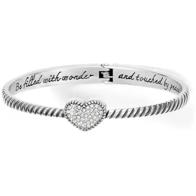 Silver Celestia Heart Hinged Bangle
