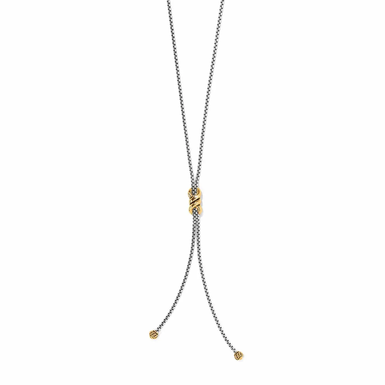 Interlok Twist Two Tone Lariat Necklace