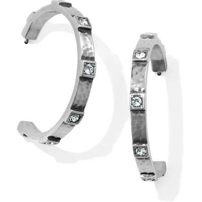 Silver Meridian Zenith Station Hoop Earrings