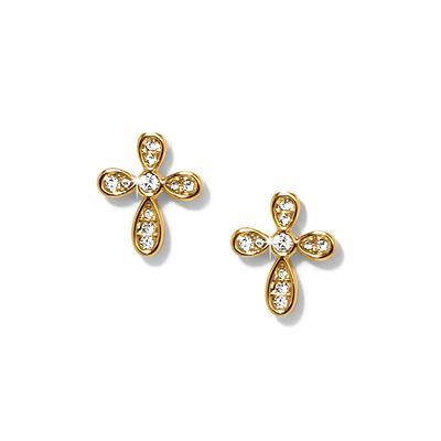 Gold Enchanting Cross Post Earrings