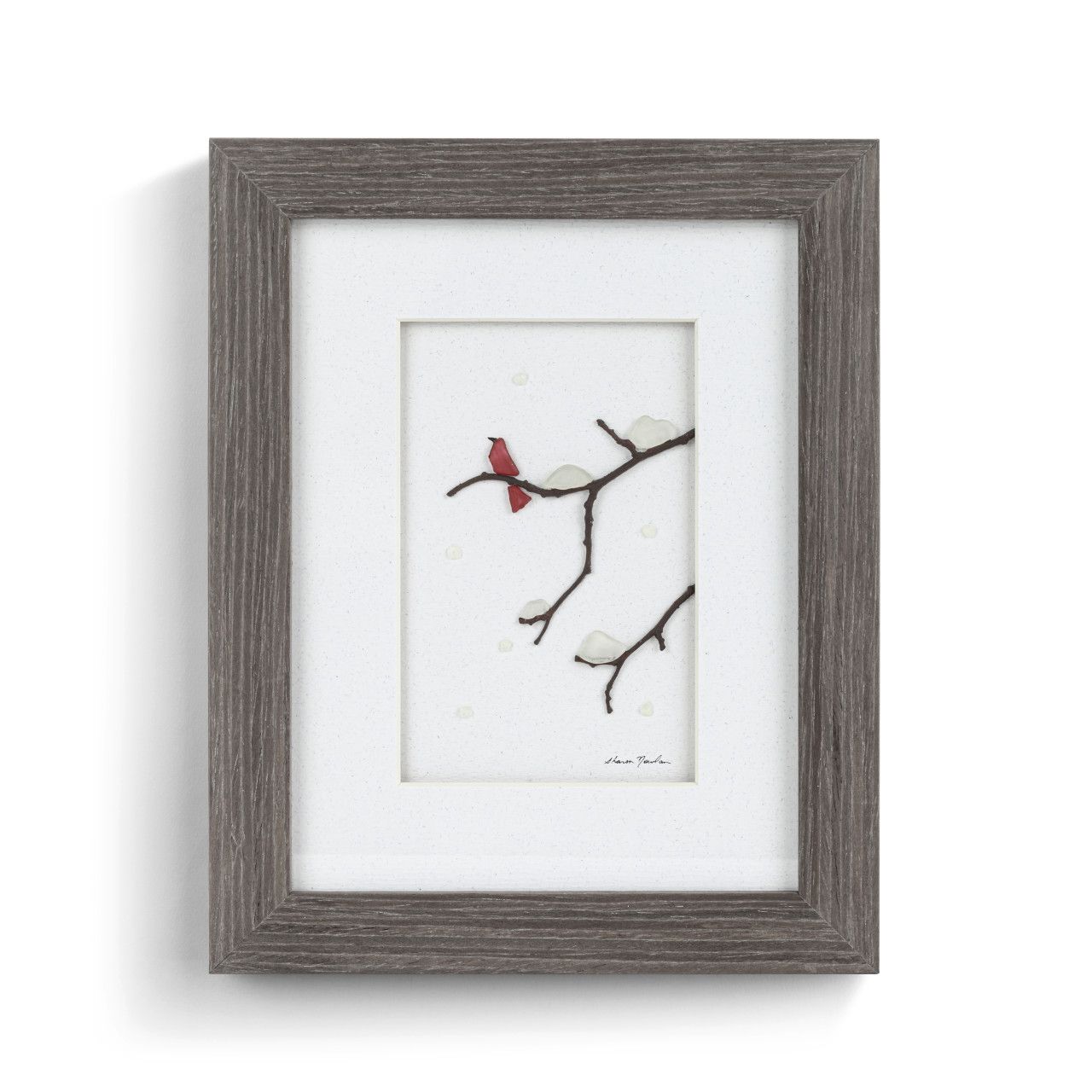 Winter Cardinal  Wall Art - Gray