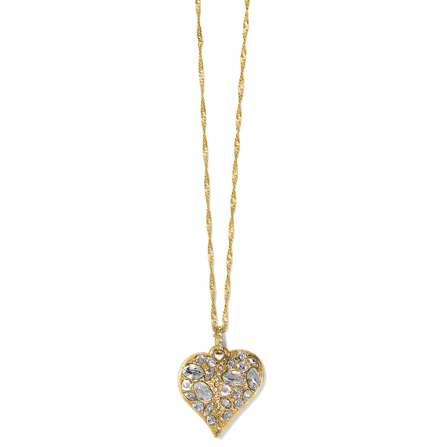 Trust Your Journey Heart Necklace, Color: Gold