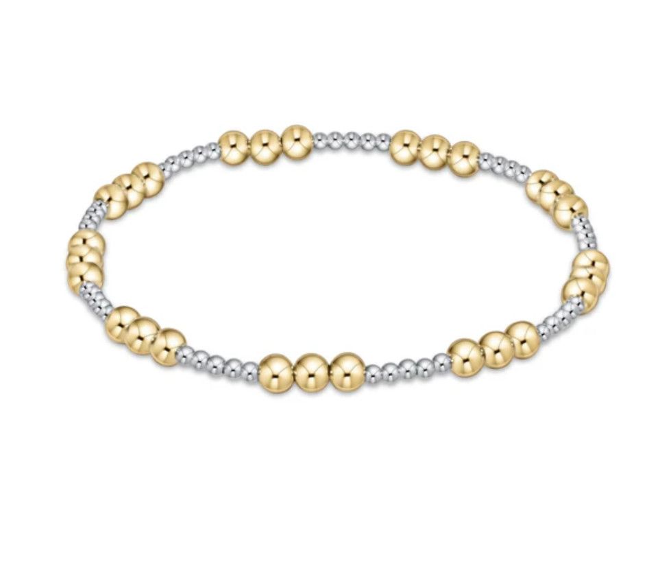 Classic Joy Pattern Mixed Metal Bracelet, Size: 4mm