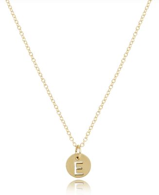 Respect Gold Small Gold Disc 16" Initial Necklace
