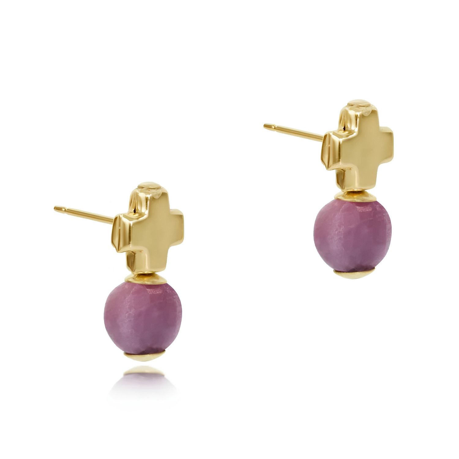Signature Cross Gold Stud - Ruby