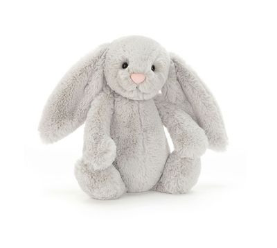 Jellycat Bashful Silver Grey Bunny plush toy with soft texture at our boutique in Poughkeepsie NY