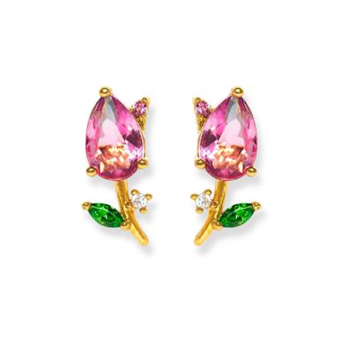 Blossoming Tulip Gold Studs