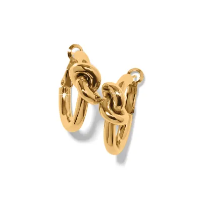 Gold Interlok Single Knot Hoop Earrings