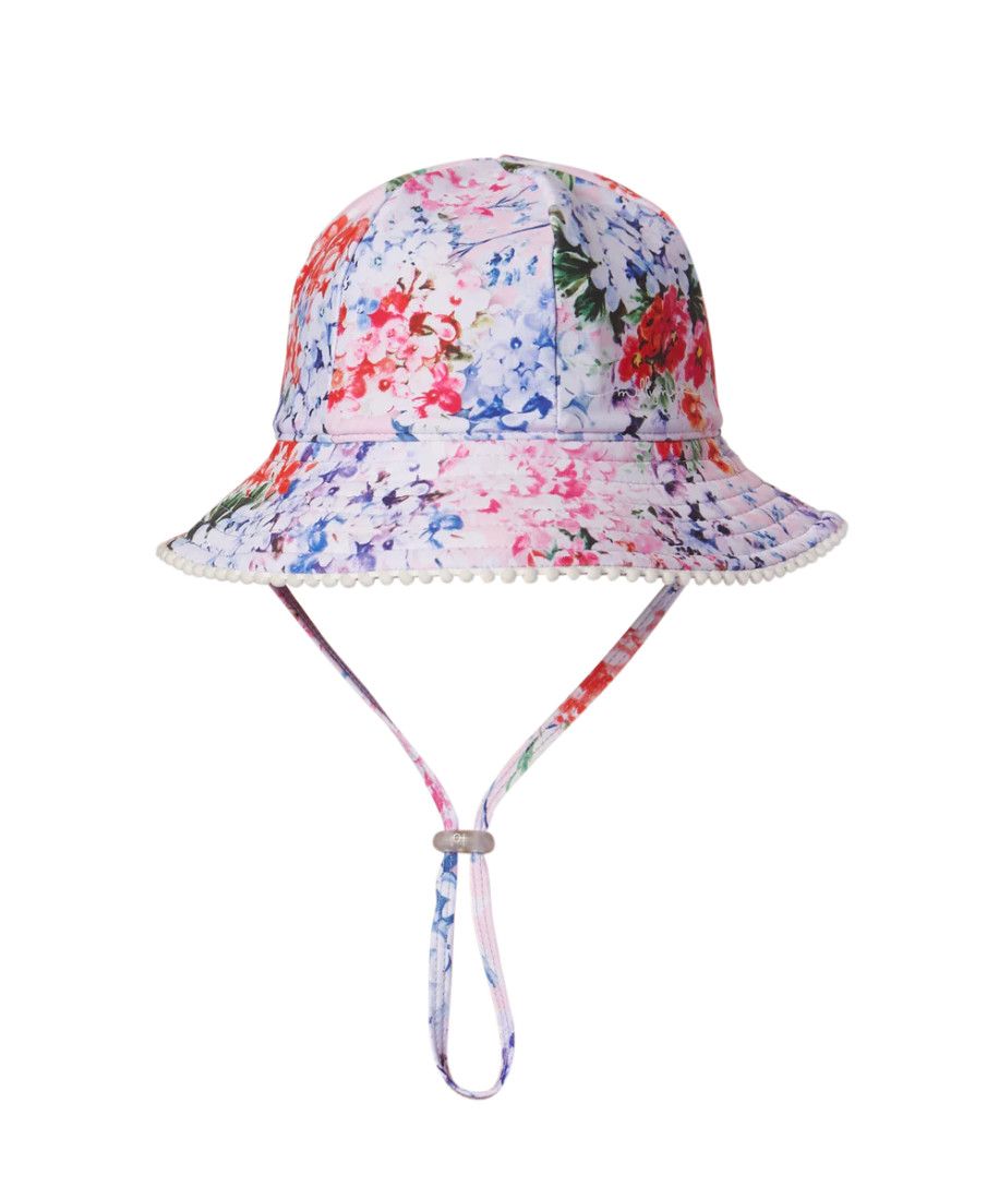 Baby Girl's Floppy Hat, Color: Floral Coco, Size: Small