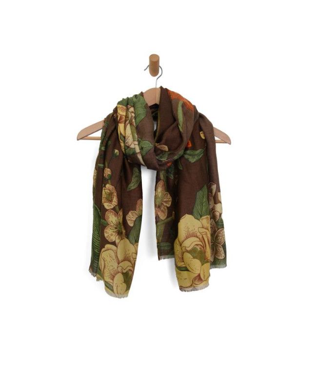 Climbing Florals Scarf, Color: Walnut