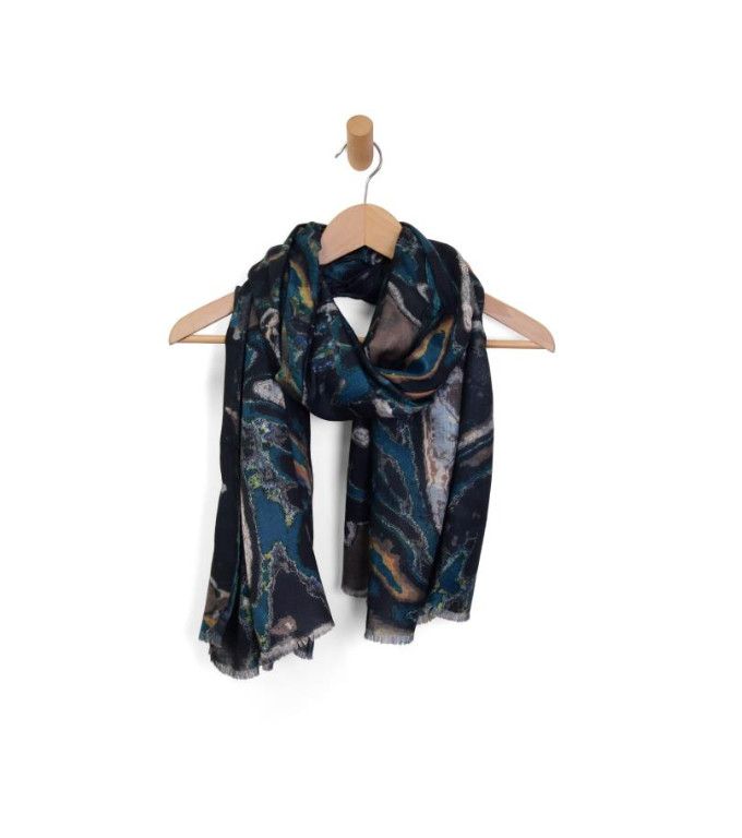 Sliced Agate Scarf, Size: Black