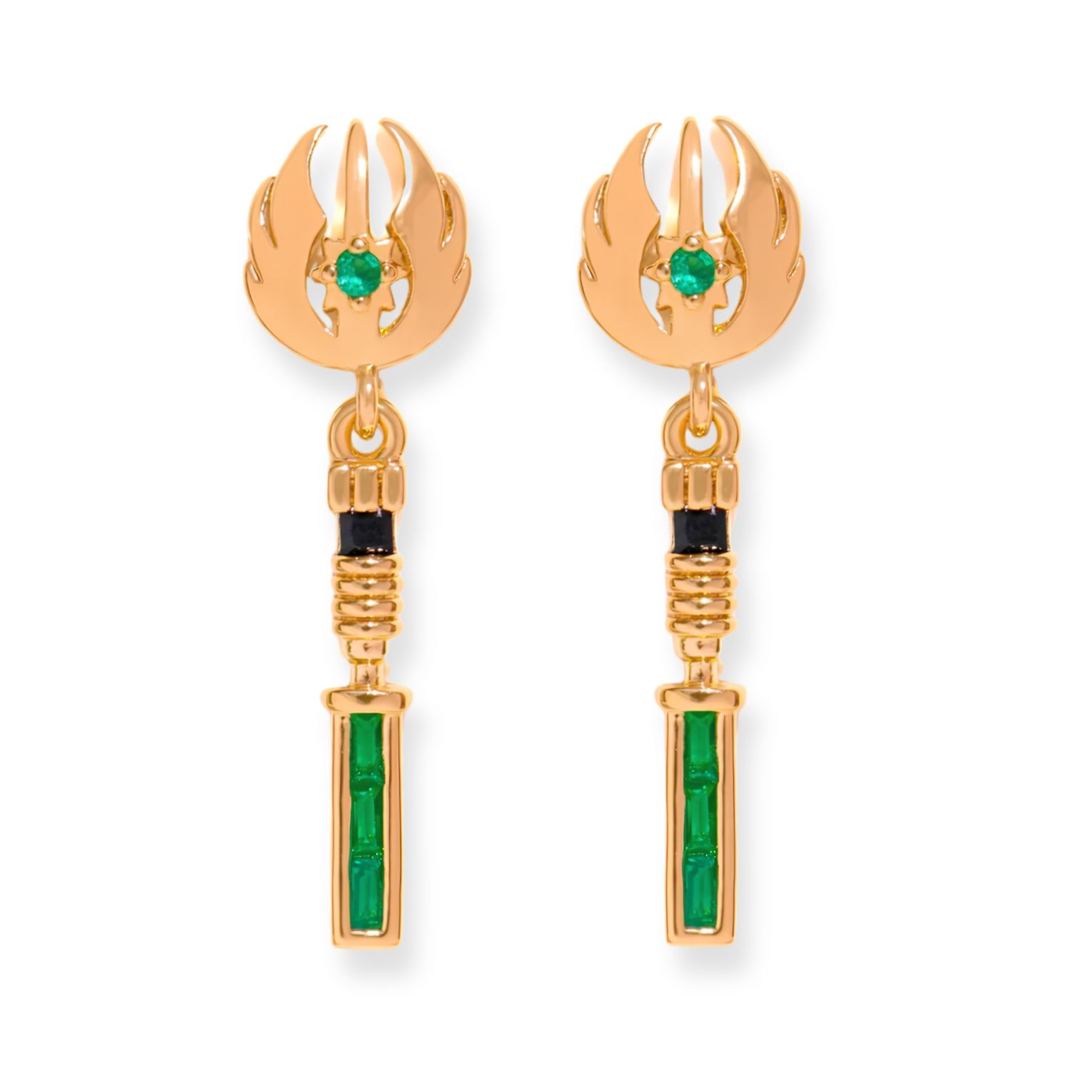 Star Wars™ Jedi Lightsaber Dangle Earrings, Color: Gold