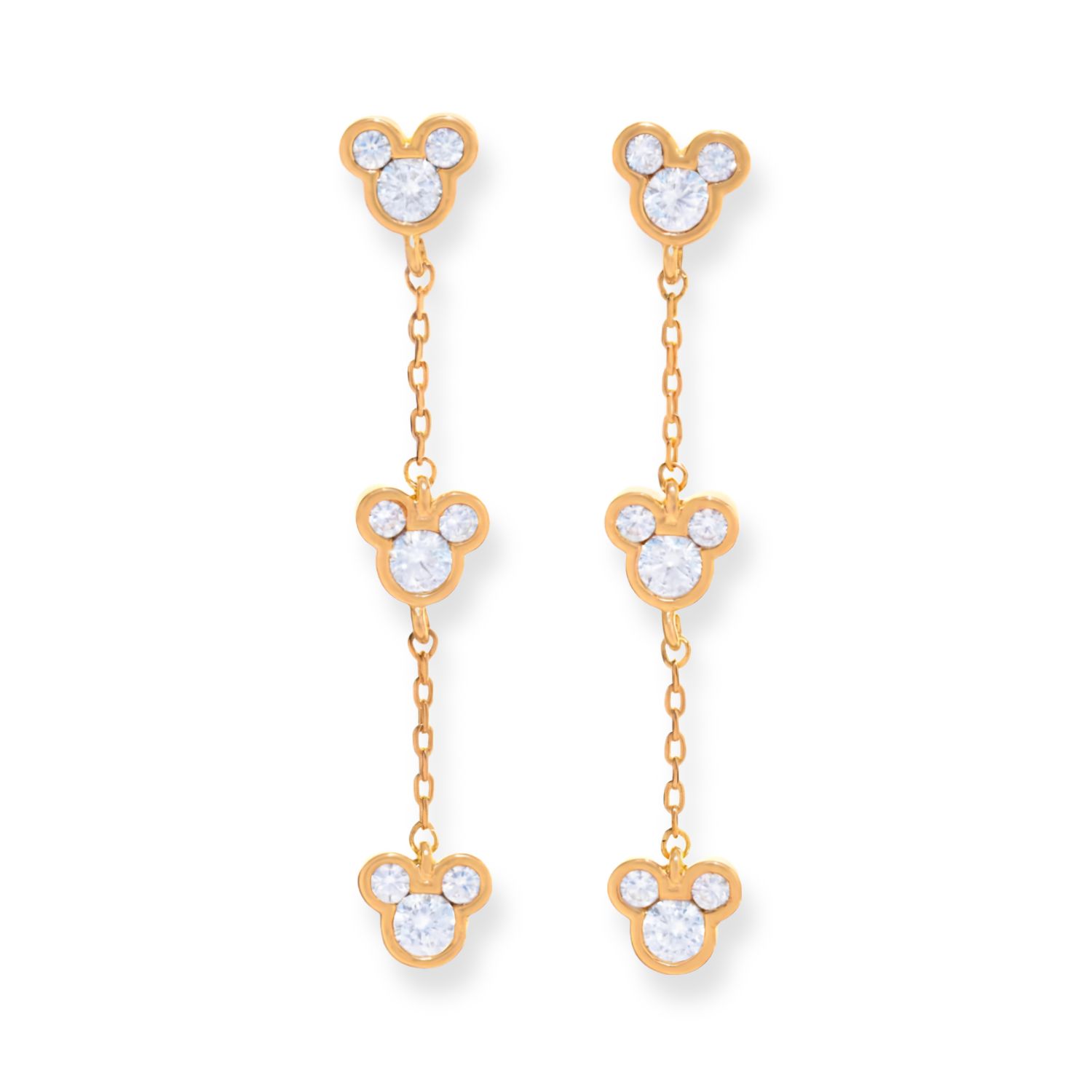 Disney Mickey Drop Dangle Earrings, Color: Gold