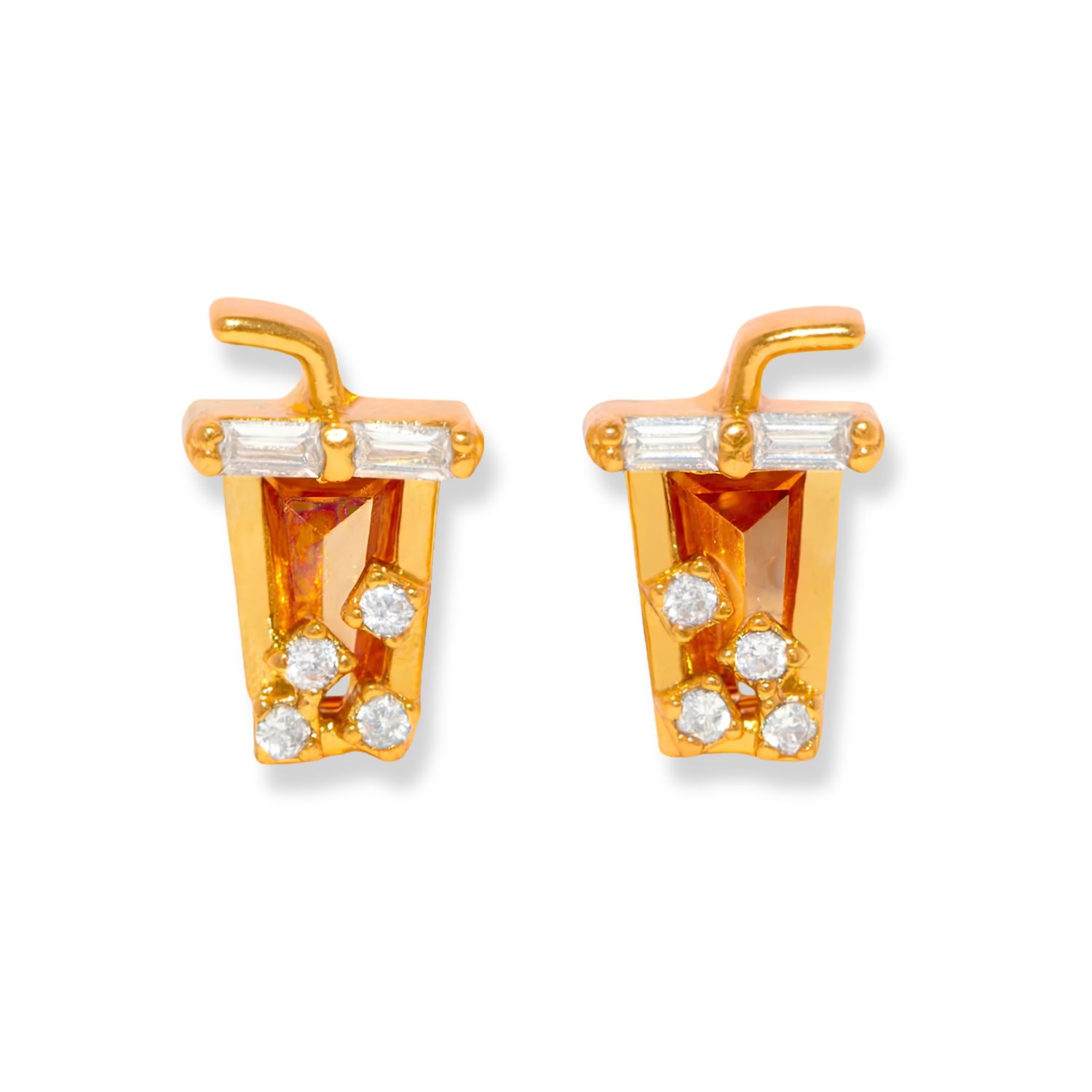 Iced Coffee Studs, Color: Gold