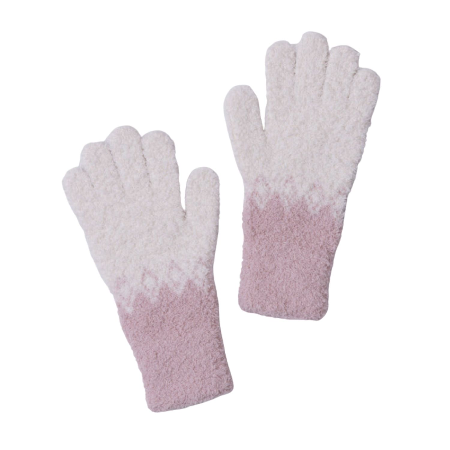 CozyChic® Youth Fair Isle Gloves | Dusty Rose/Cream