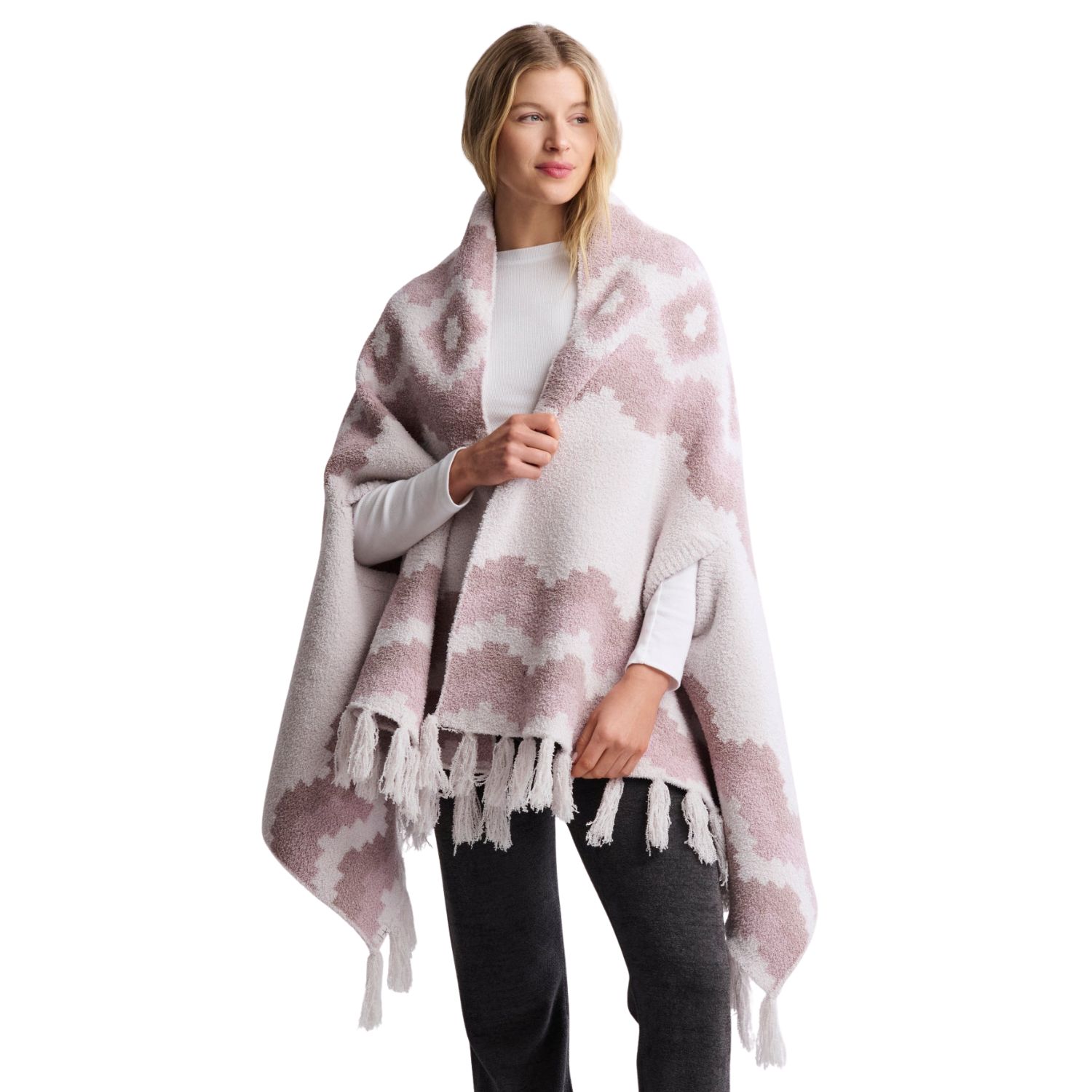 Faded CozyChic® Mosaic Wrap One Size, Color: Rose