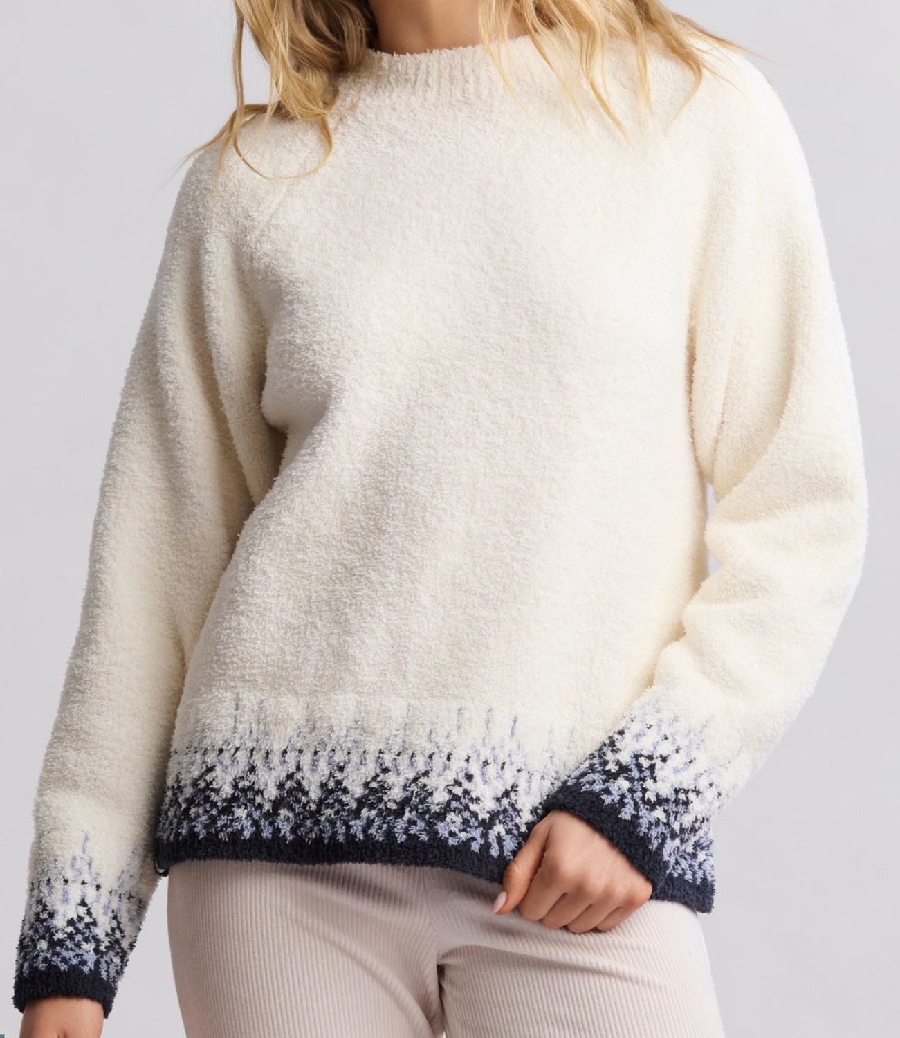 CozyChic® Raglan Confetti Pullover, Color: Pearl, Size: Small