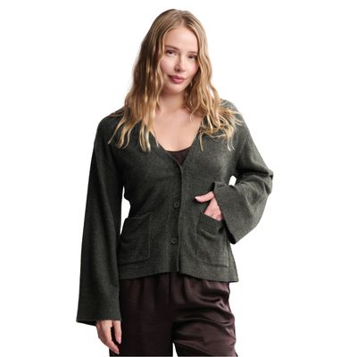 CozyChic Lite® Wide Sleeve Button Front Cardigan | Dark Moss